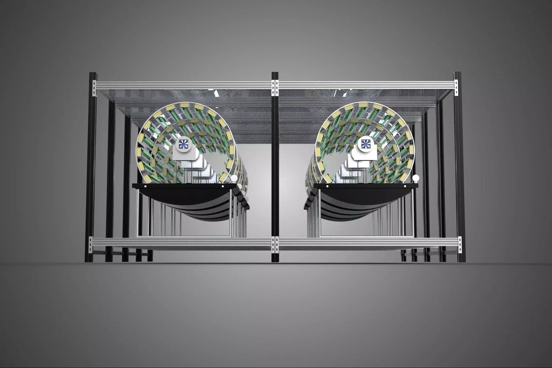 INDOOR ARRAY ROW SHELF RACK TRAY ROTARY HYDROPONIC PLANT FARM UP 3D model_11