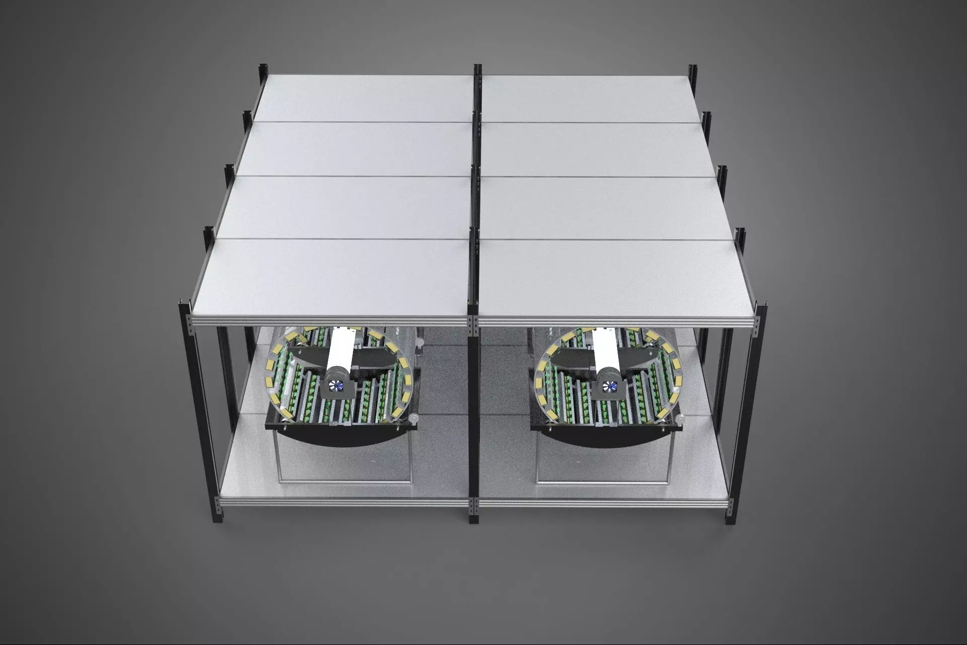 INDOOR ARRAY ROW SHELF RACK TRAY ROTARY HYDROPONIC PLANT FARM UP 3D model_29