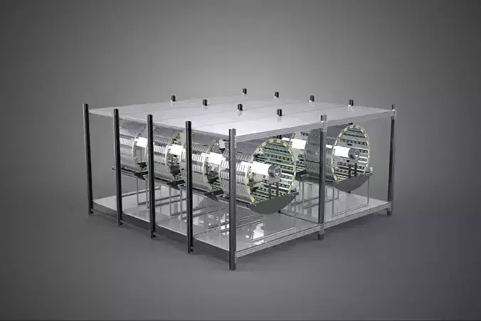 INDOOR ARRAY ROW SHELF RACK TRAY ROTARY HYDROPONIC PLANT FARM UP