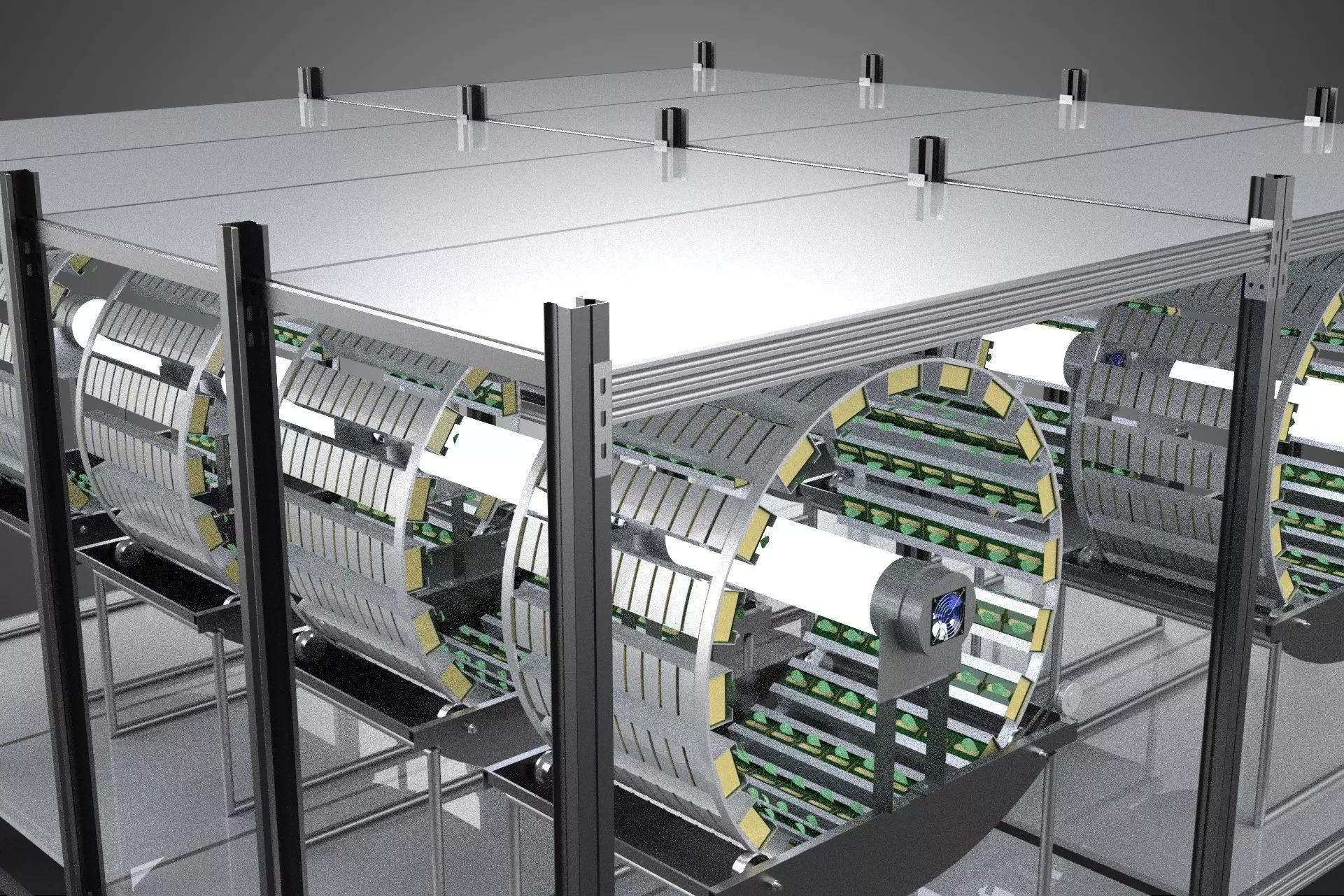INDOOR ARRAY ROW SHELF RACK TRAY ROTARY HYDROPONIC PLANT FARM UP 3D model_25