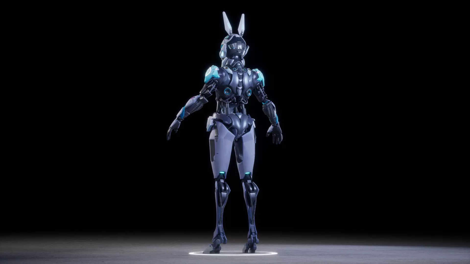 CYBER MECHA RABBIT Low-poly 3D model_13