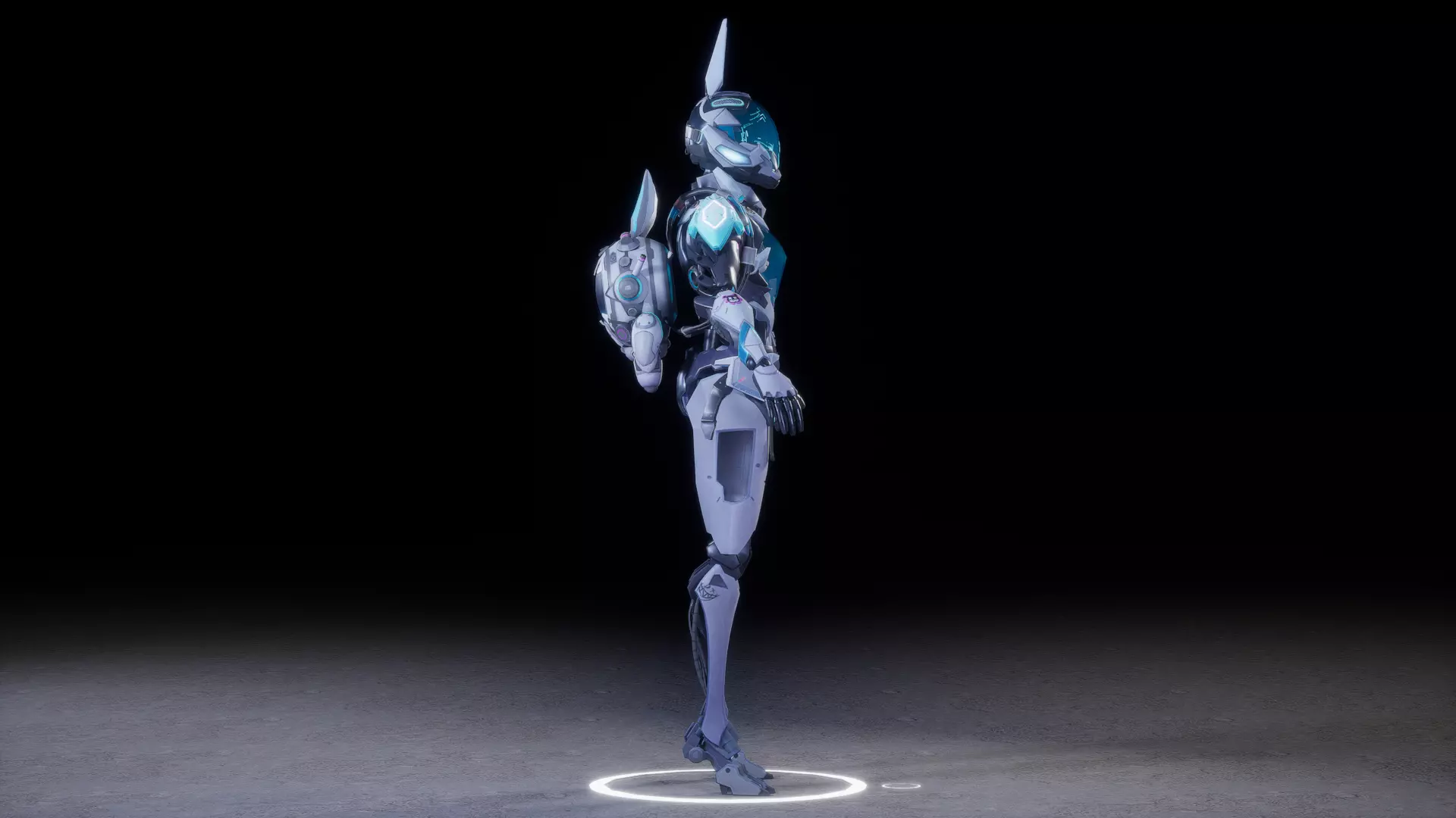 CYBER MECHA RABBIT Low-poly 3D model_10