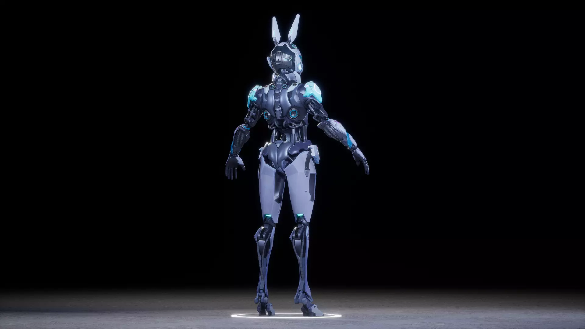 CYBER MECHA RABBIT Low-poly 3D model_15
