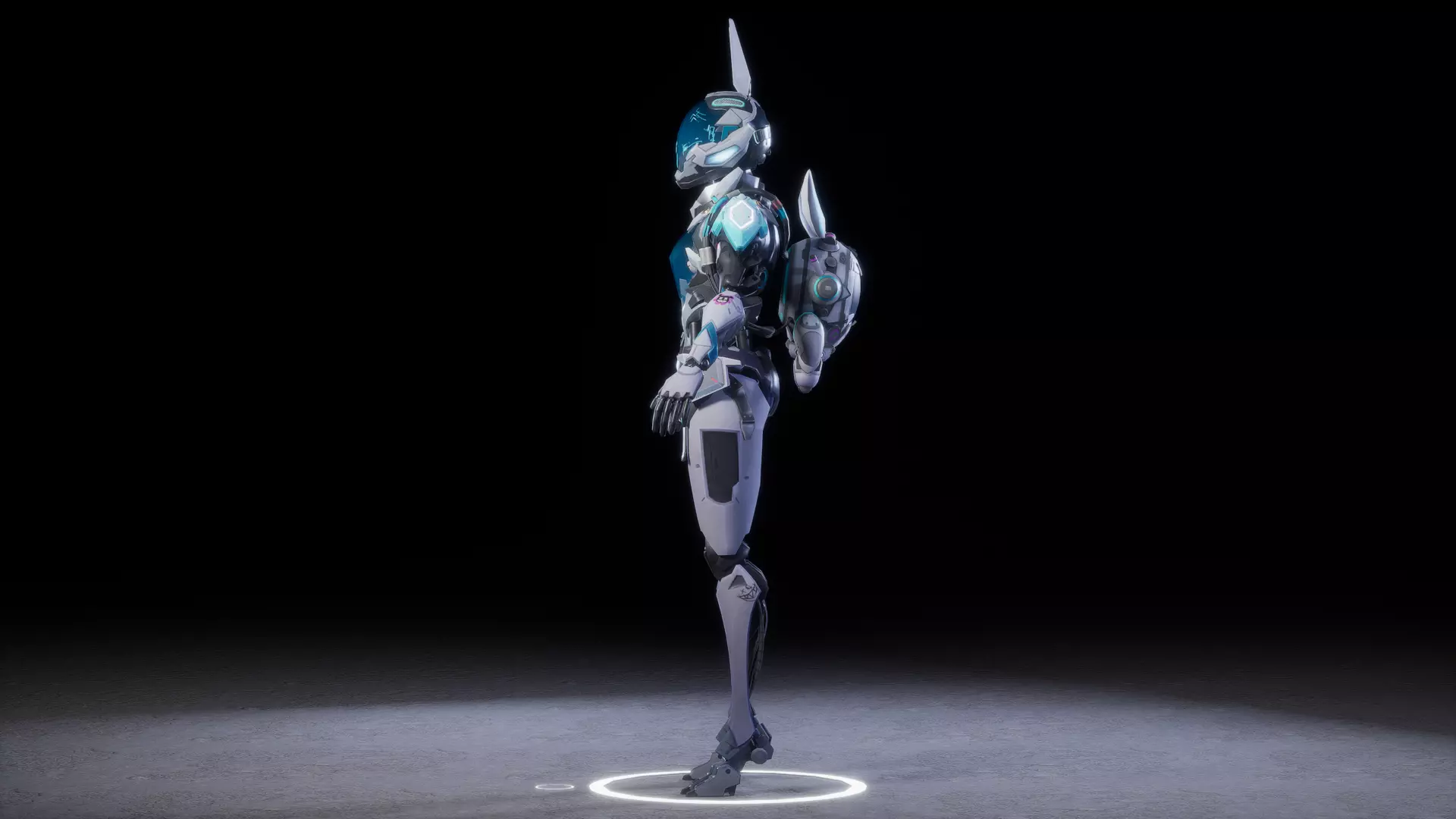 CYBER MECHA RABBIT Low-poly 3D model_11