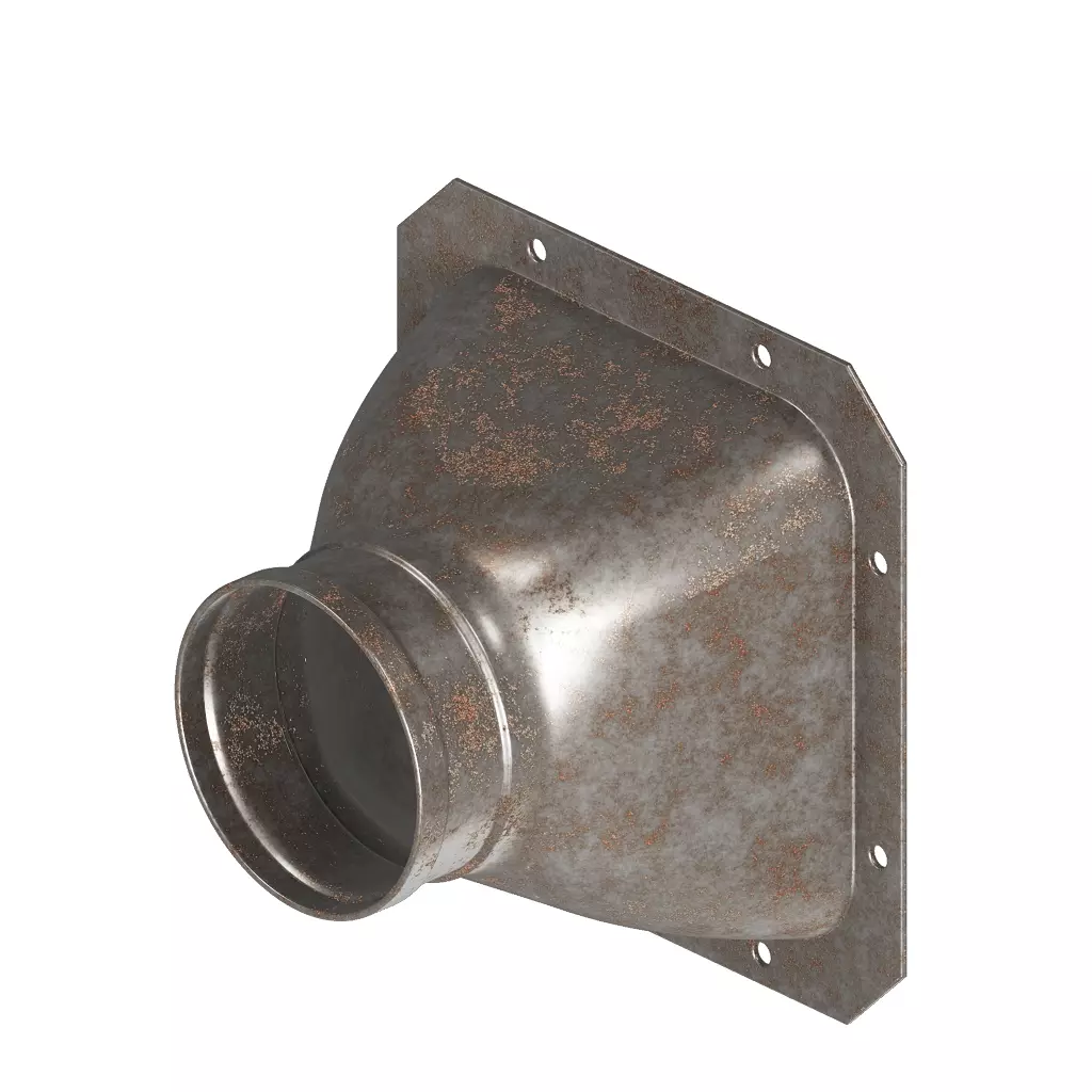 Rusty Industrial Air Duct 3D model_1