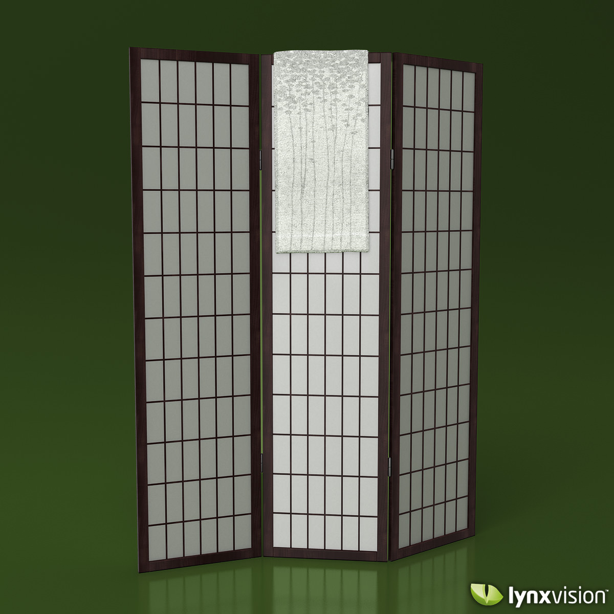 Shoji Rice Paper Screen and Towel 3D model_1