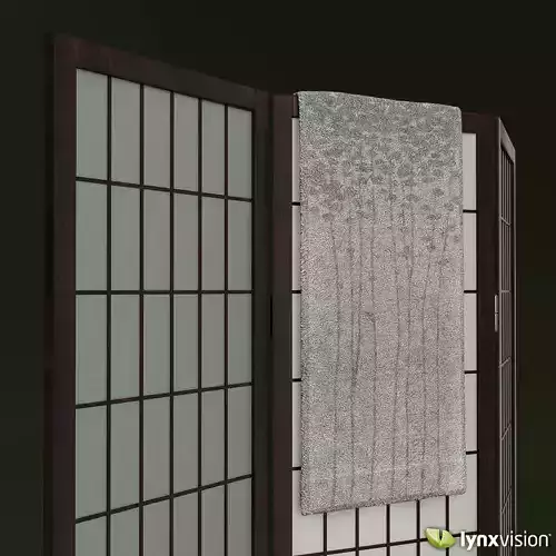 Shoji Rice Paper Screen and Towel 3D model