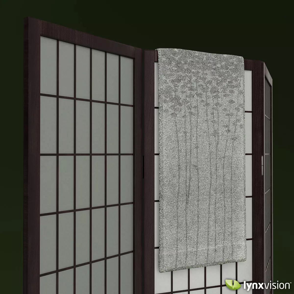 Shoji Rice Paper Screen and Towel 3D model_0