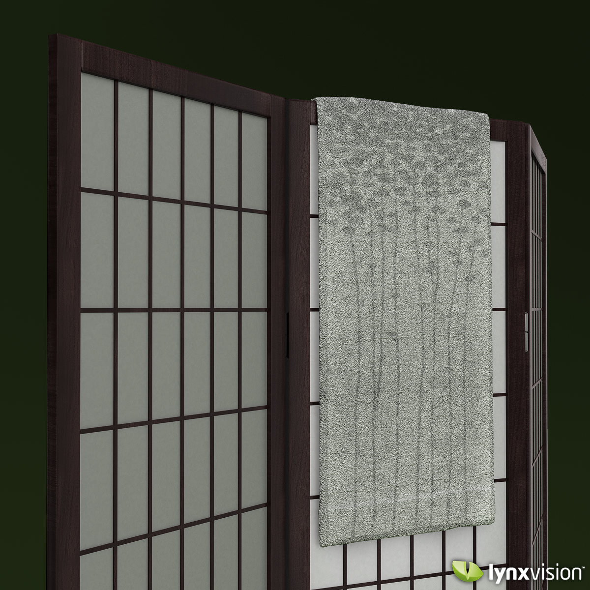 Shoji Rice Paper Screen and Towel 3D model CGTrader