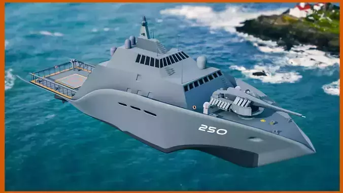 Stealth Warship  Patrol Boat  Military Vessel FBX OBJ BLEND