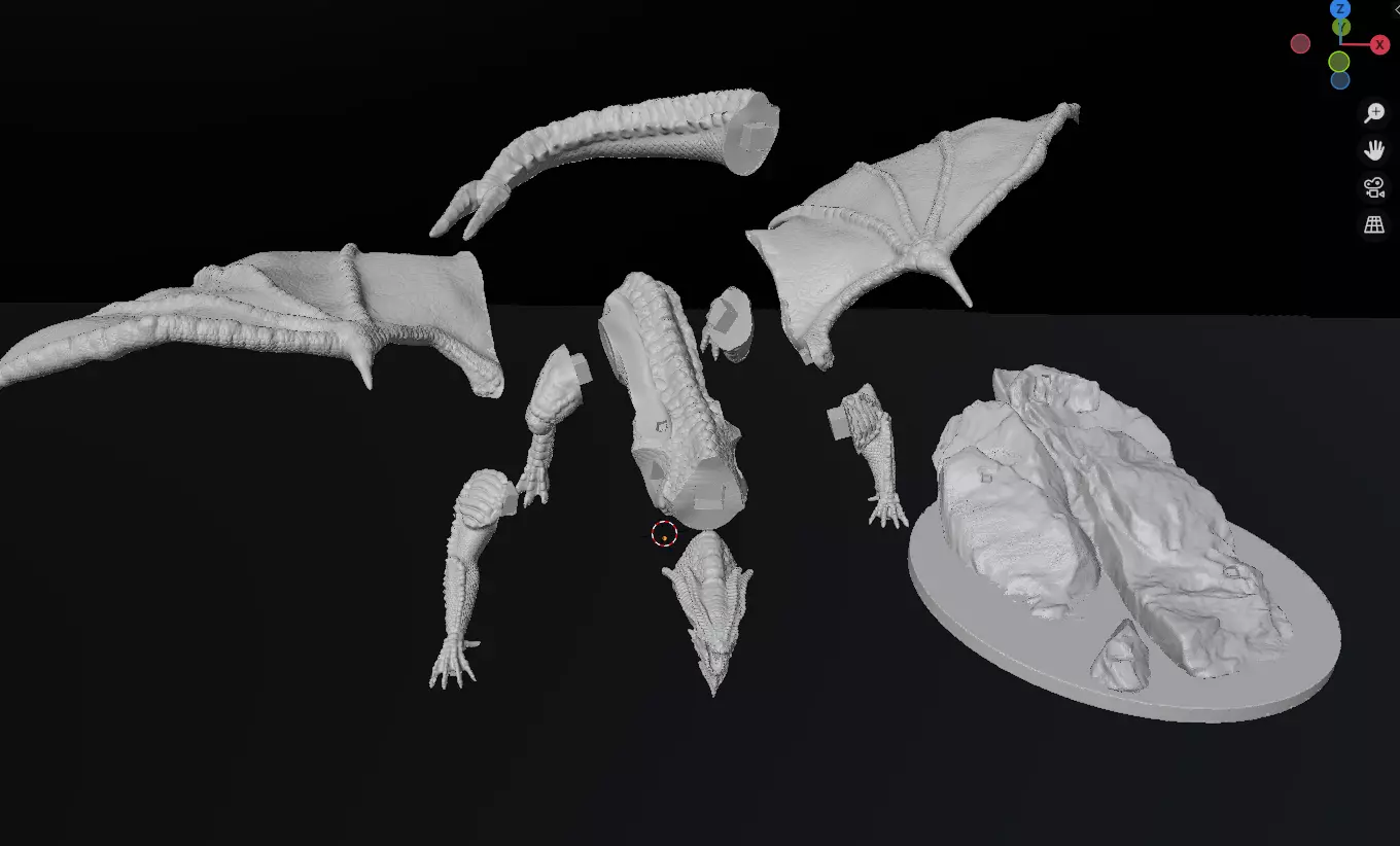 Feline Dragon - Fantasy Creature  3D Printable Model 3D print model_3