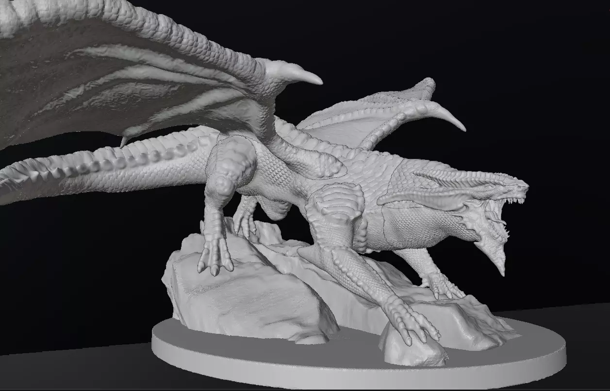 Feline Dragon - Fantasy Creature  3D Printable Model 3D print model_1