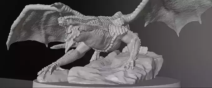 Feline Dragon - Fantasy Creature  3D Printable Model