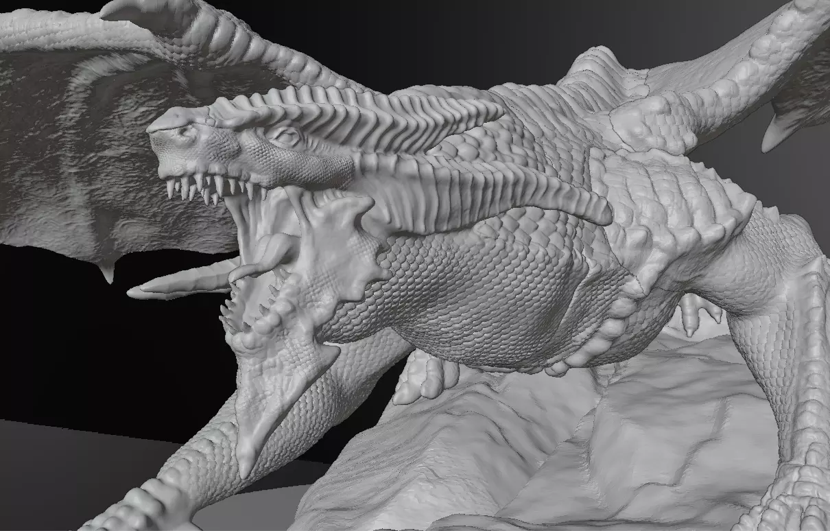 Feline Dragon - Fantasy Creature  3D Printable Model 3D print model_2
