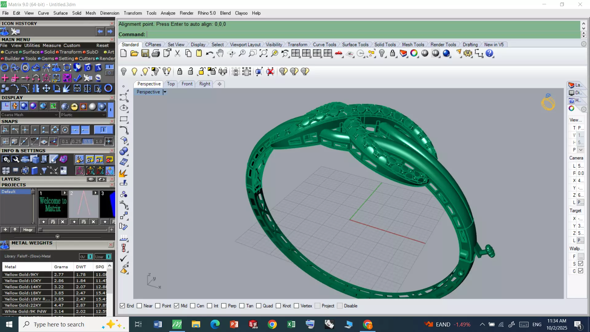 Bracelet 3D Gold model 3D print model_5