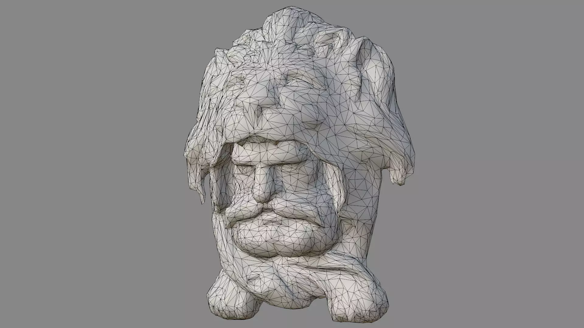 Lion hunter head Low-poly 3D model_10