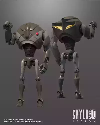 Animated B2 Battle Droid Articulation STL