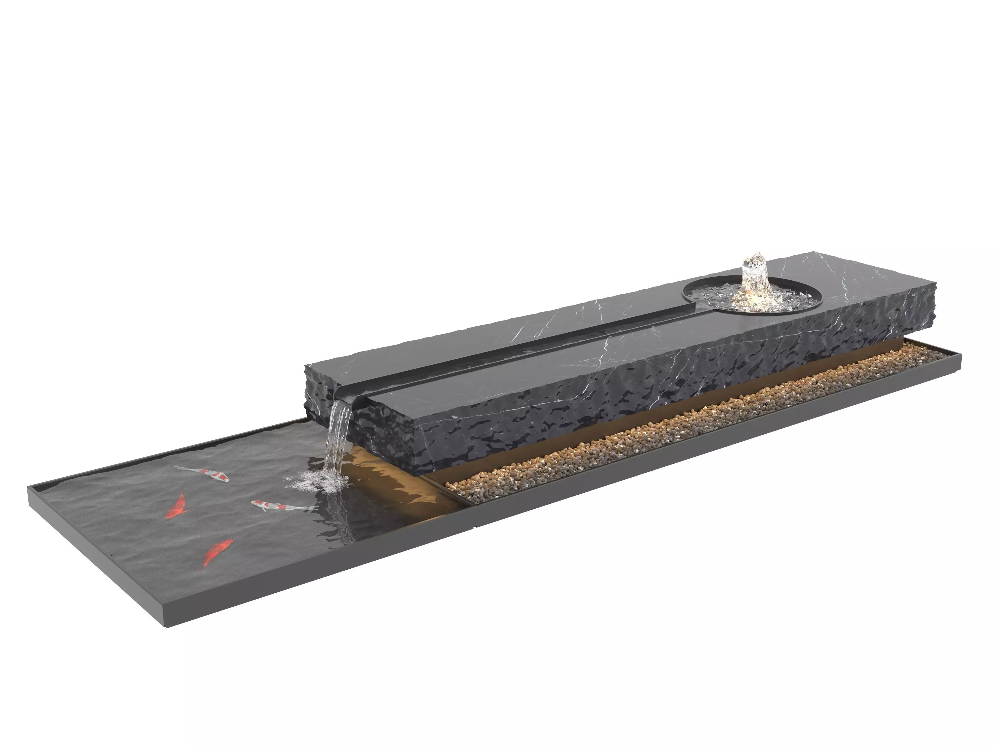 Waterfall Fountains modern Landscape 3D model