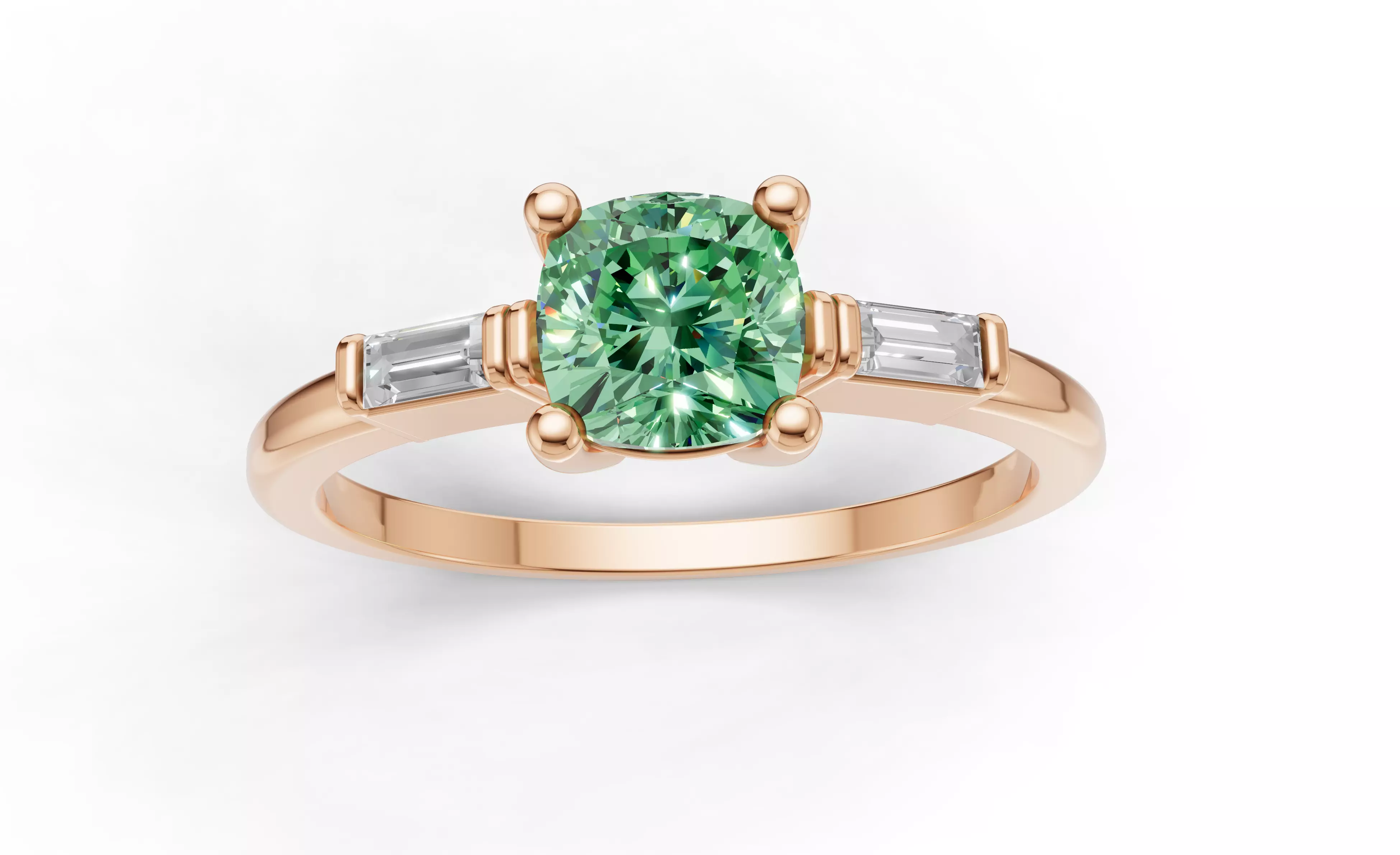 AV 711 cushion shape halo Diamond Ring for woman 3D print model