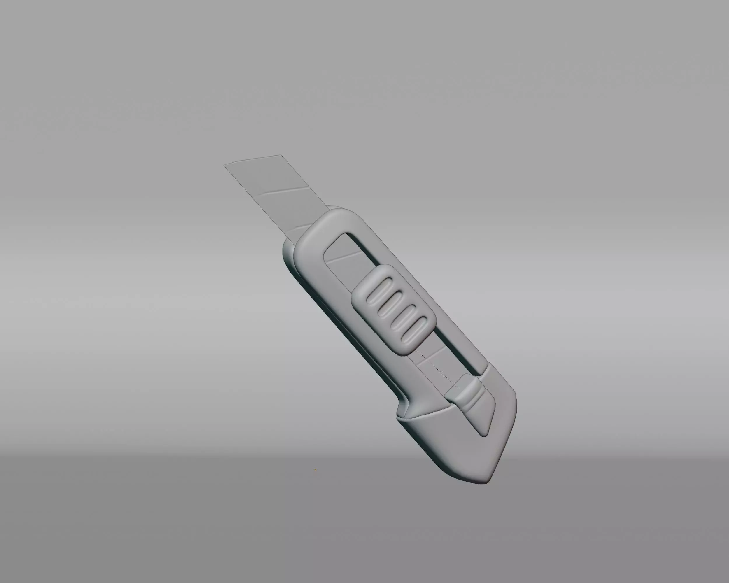 Slide Lock Paper cutter knife Low-poly 3D model_3