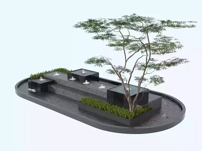 Waterfall Fountains modern Landscape 08