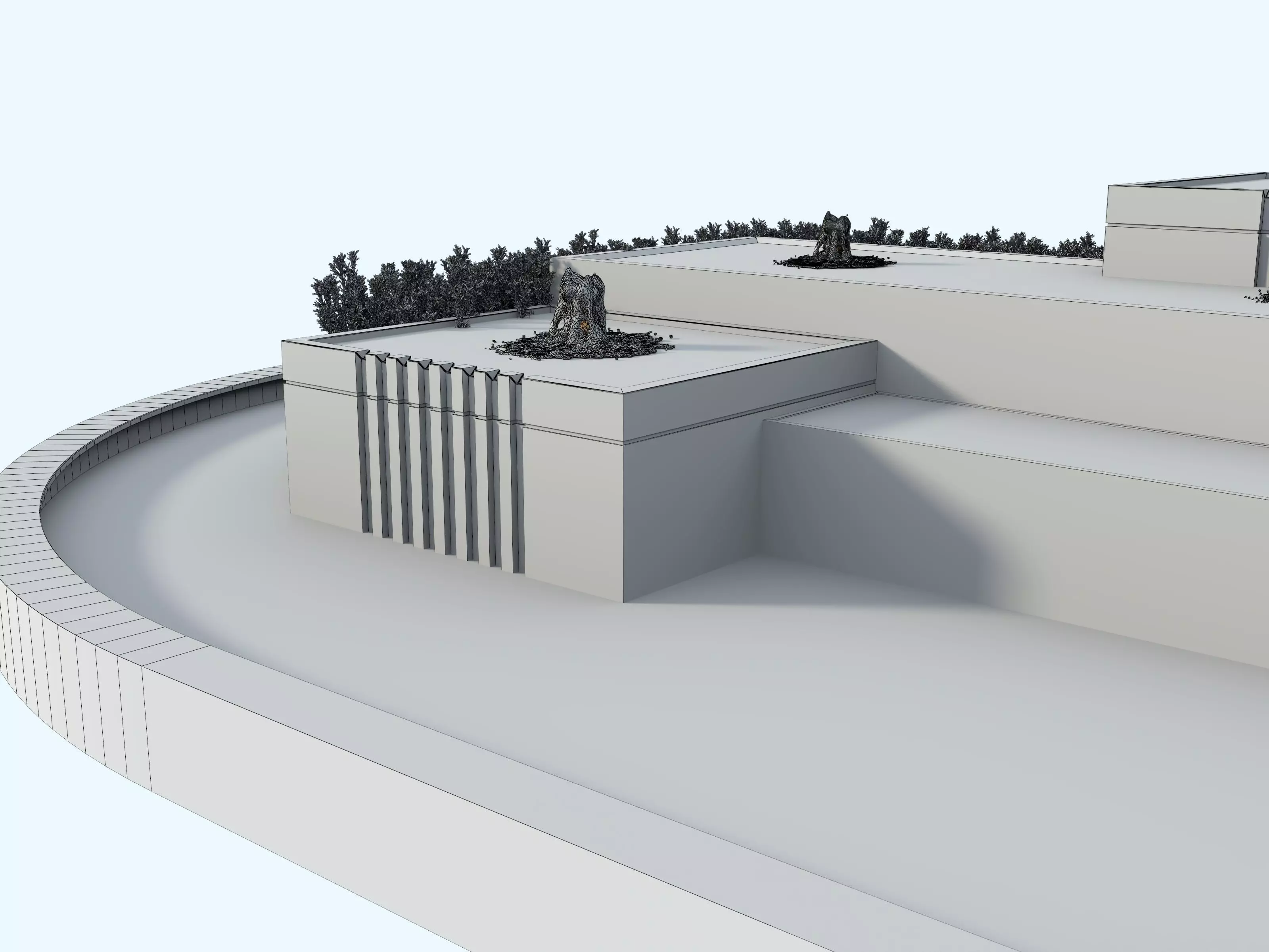 Waterfall Fountains modern Landscape 08 3D model_16