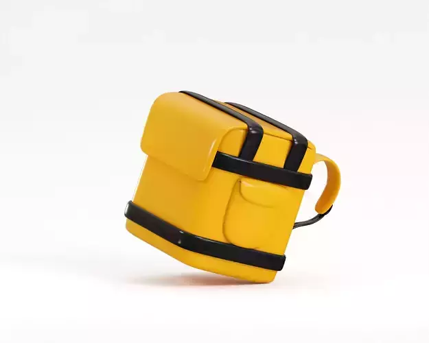 Cartoon Food Delivery Bag  Low-poly 3D model