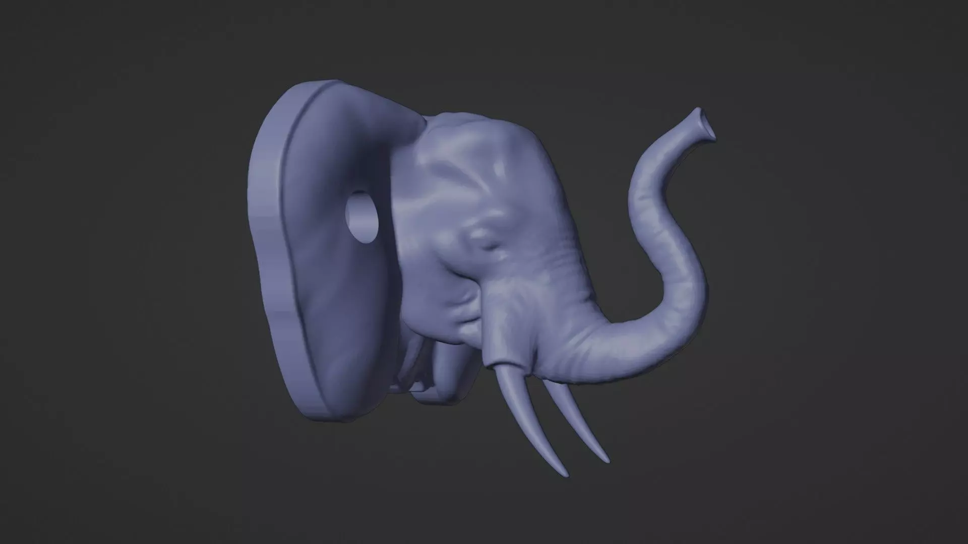 Elephant Wall Hook 3D print model_2