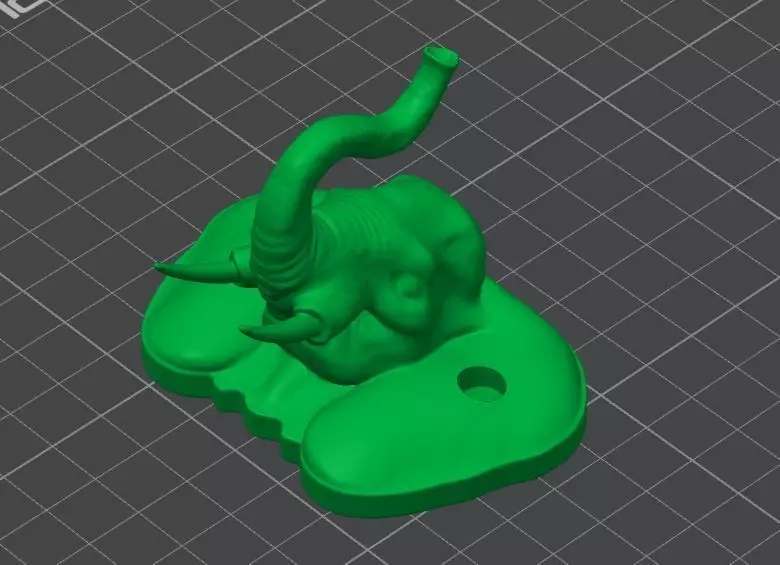 Elephant Wall Hook 3D print model_0