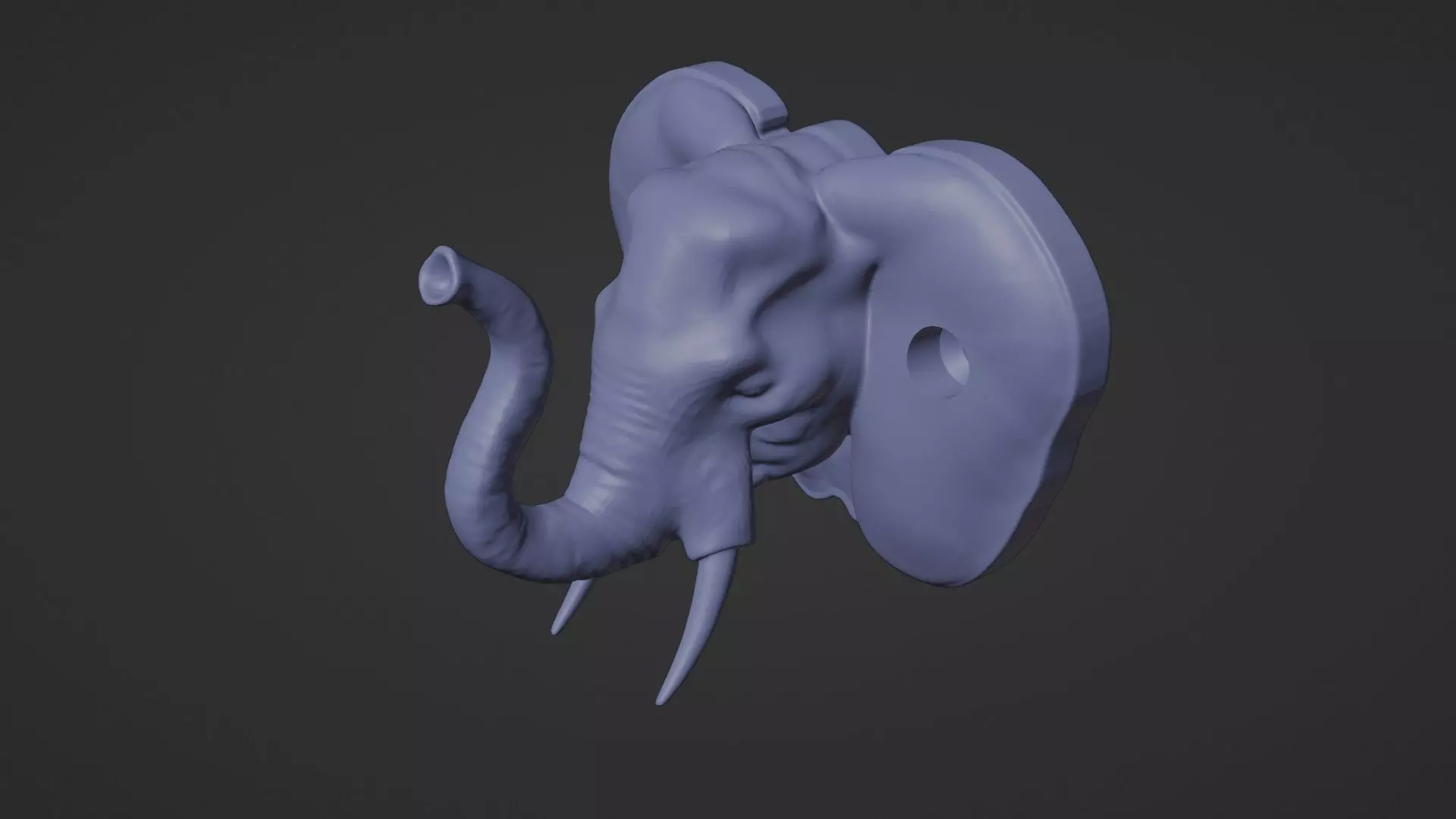 Elephant Wall Hook 3D print model_6