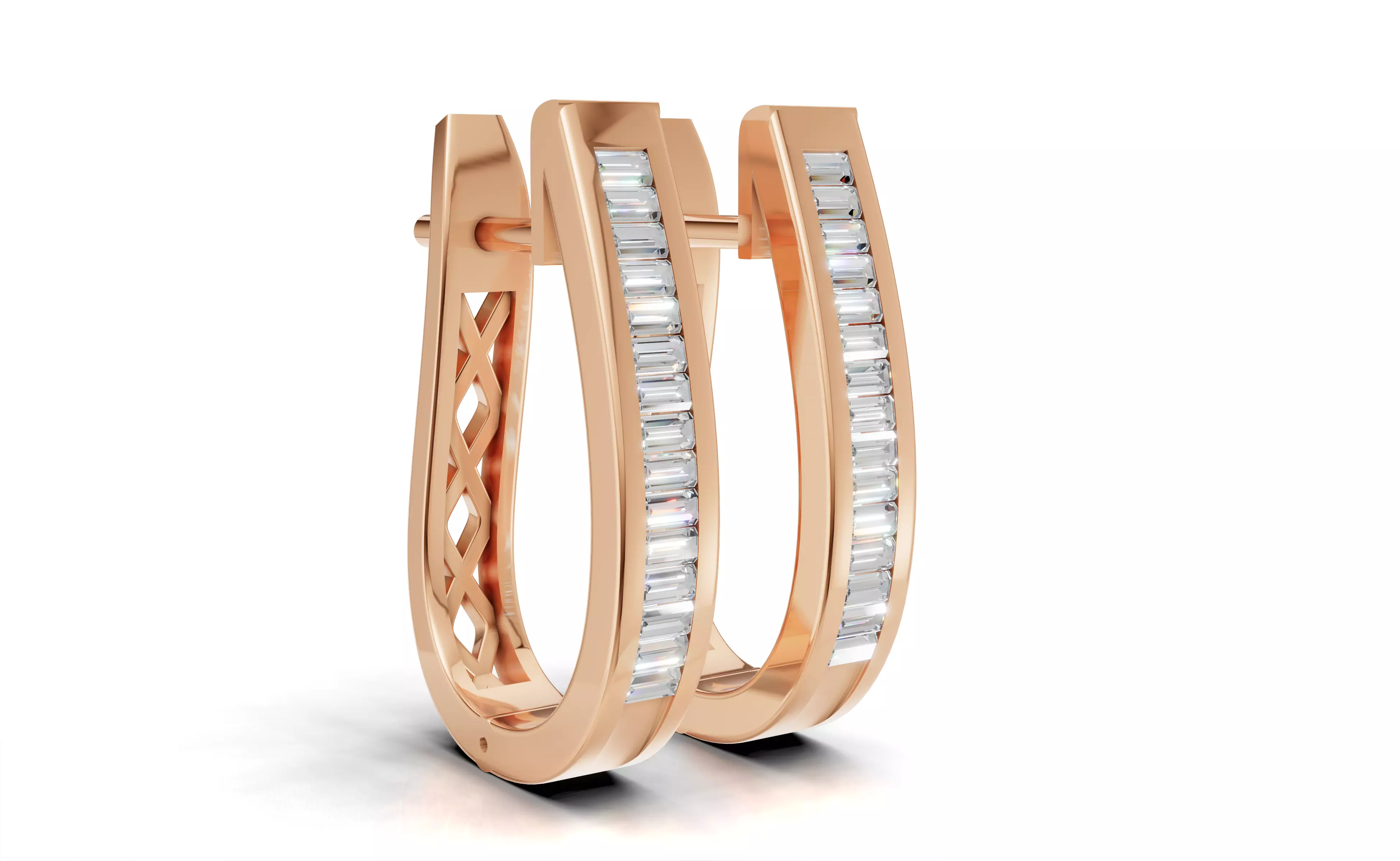 AV 720 Diamond Ladies Huggies Fashion Hoop-Earringss 3D print model