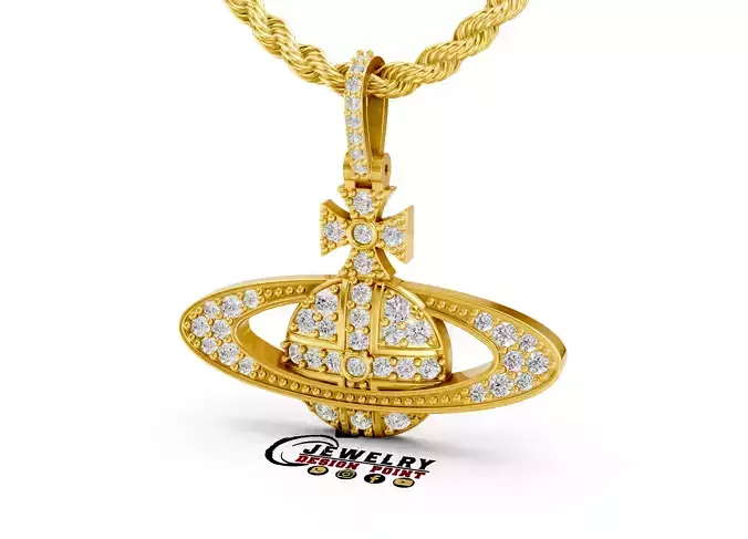 Custom Vivienne Westwood Diamante Orb Pendant - Ariella necklace