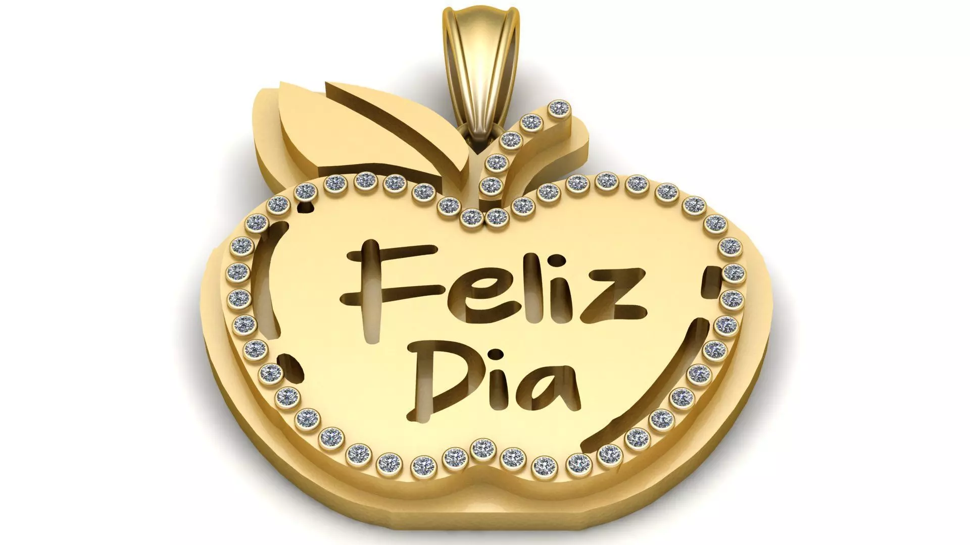 Feliz DIa Apple Pendant 3D Printable Model 3D print model