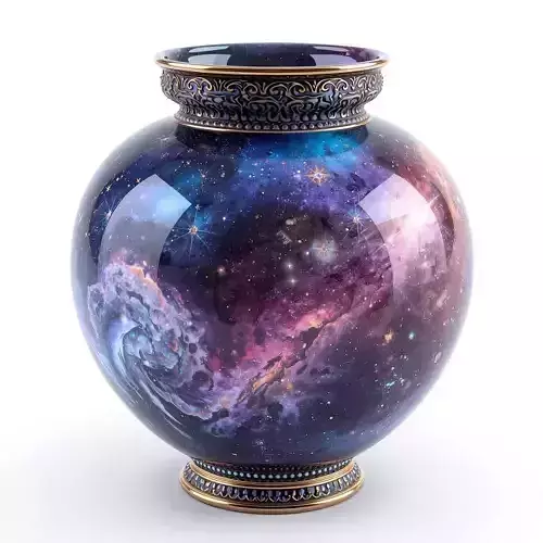 Cosmic Galaxy Art Vase 3D Model Celestial Sphere Decor