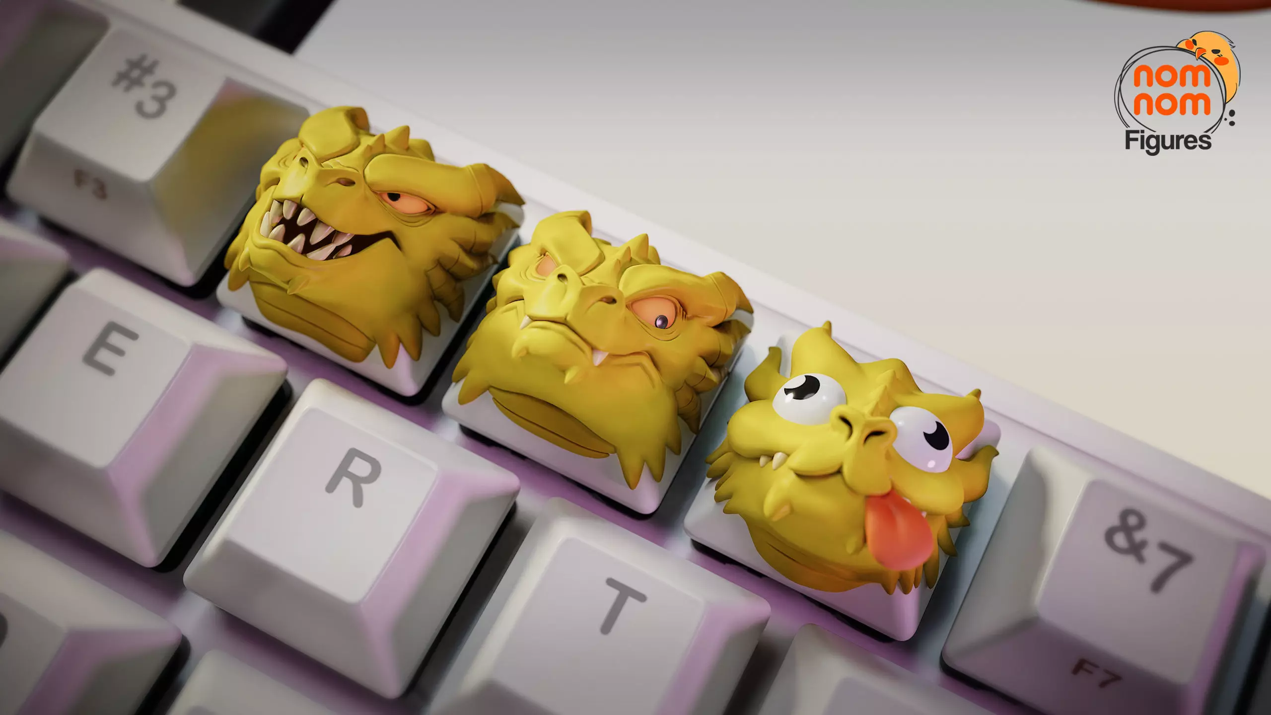 Three Headed Hydra Meme - Keycaps 3D print model_1