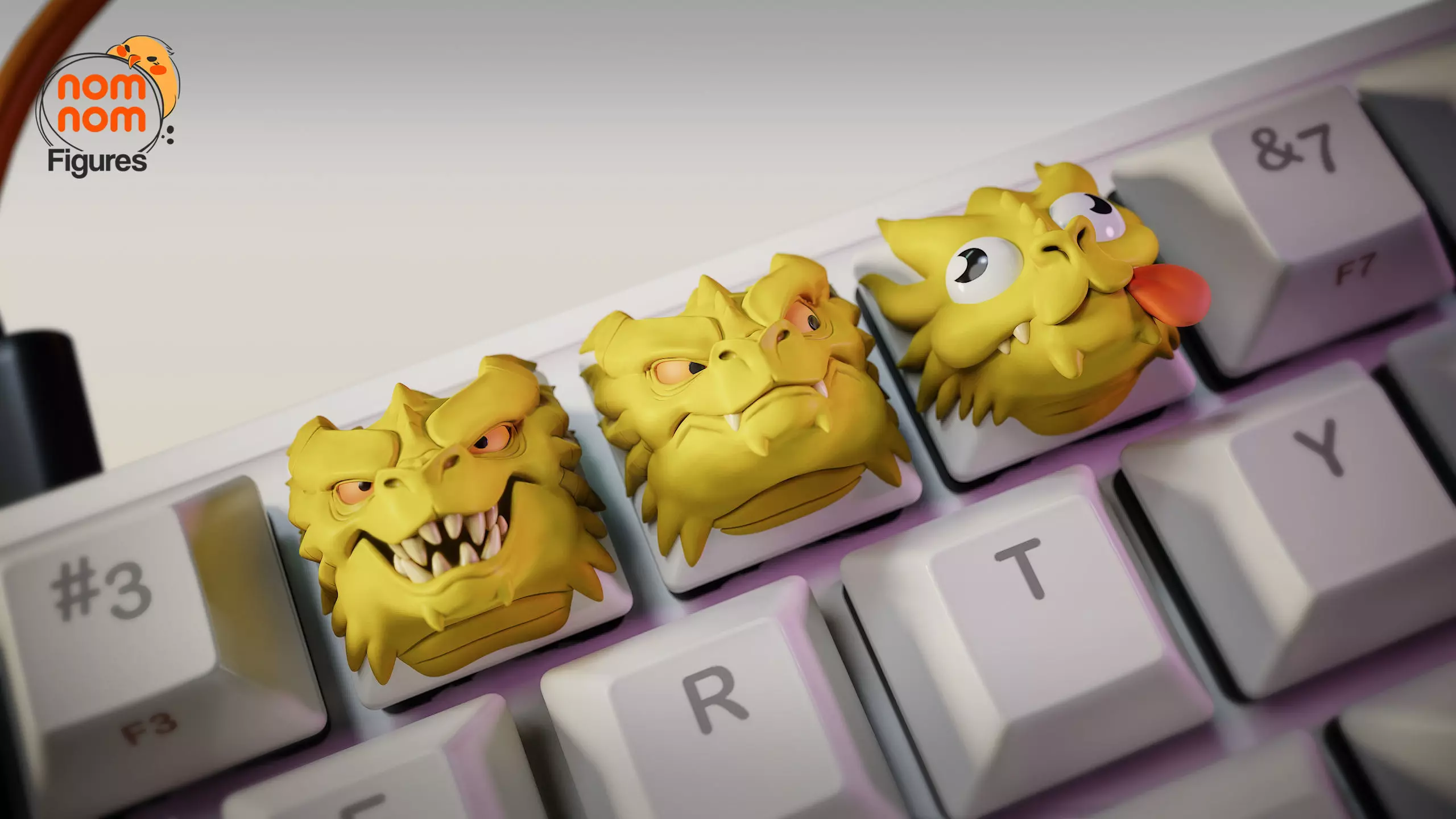Three Headed Hydra Meme - Keycaps 3D print model_0