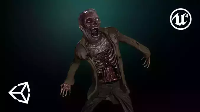 Zombie Low-poly 3D model Zombie Low-poly 3D model