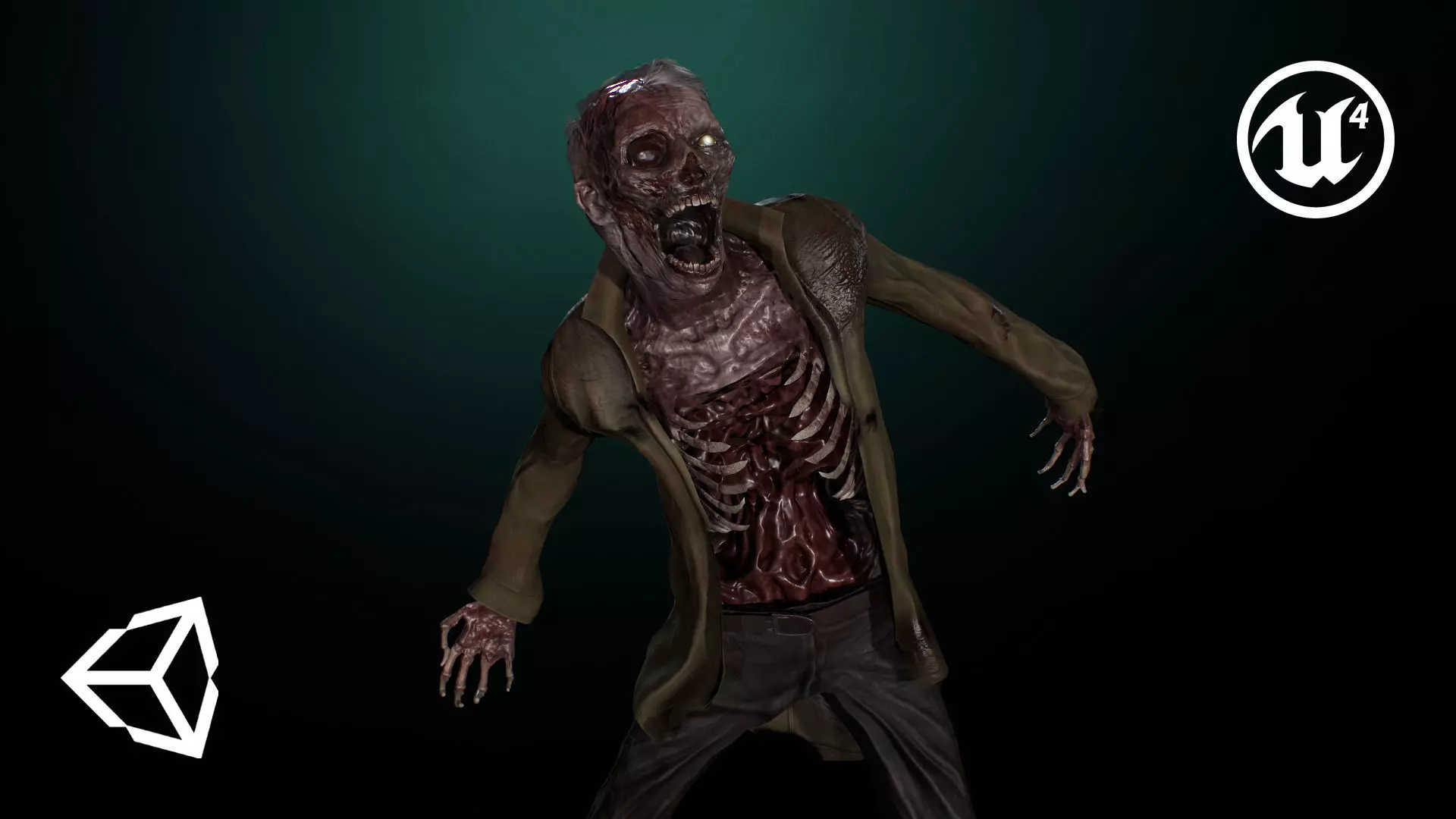 Zombie Low-poly 3D model_0