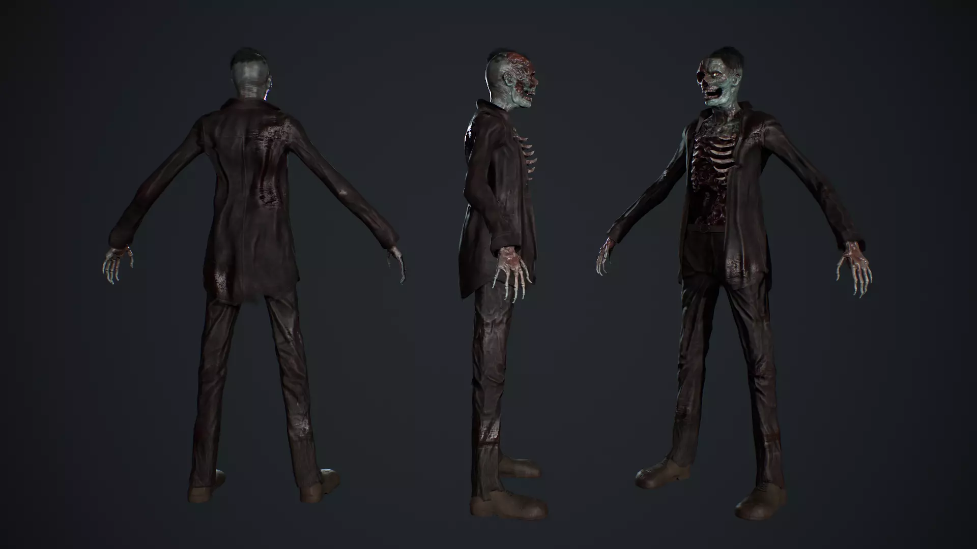 Zombie Low-poly 3D model_6