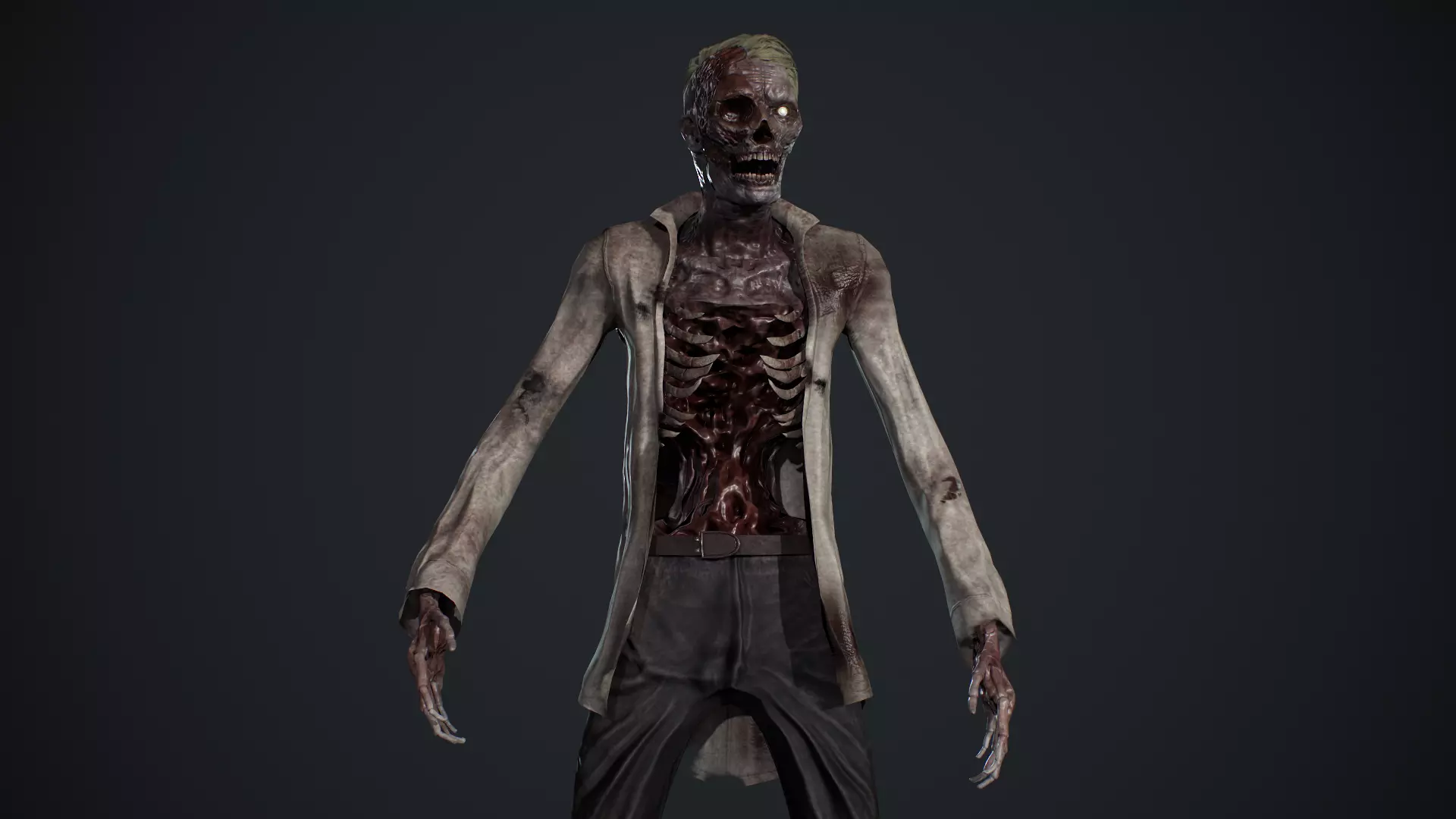 Zombie Low-poly 3D model_10
