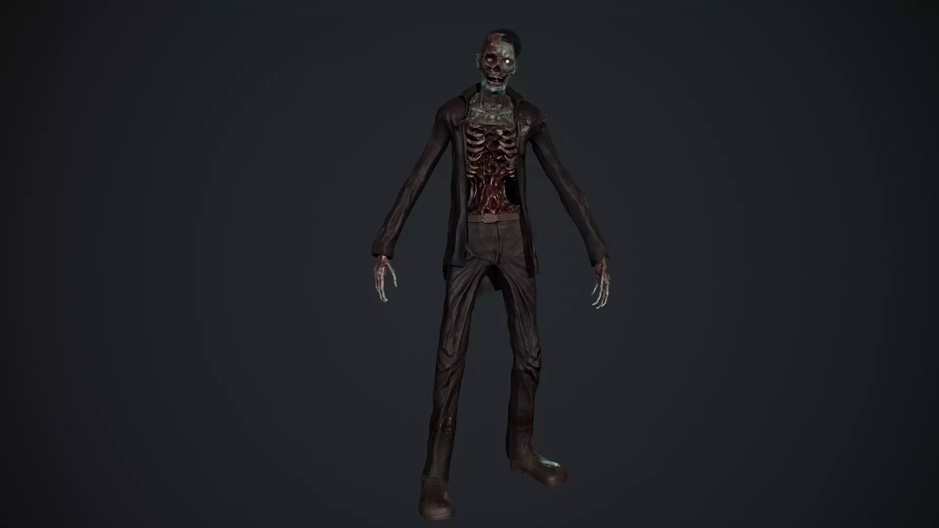 Zombie Low-poly 3D model_13