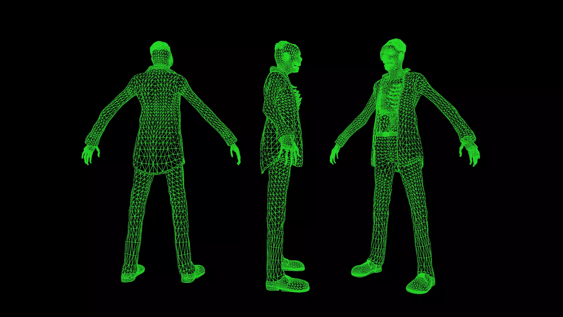 Zombie Low-poly 3D model_7