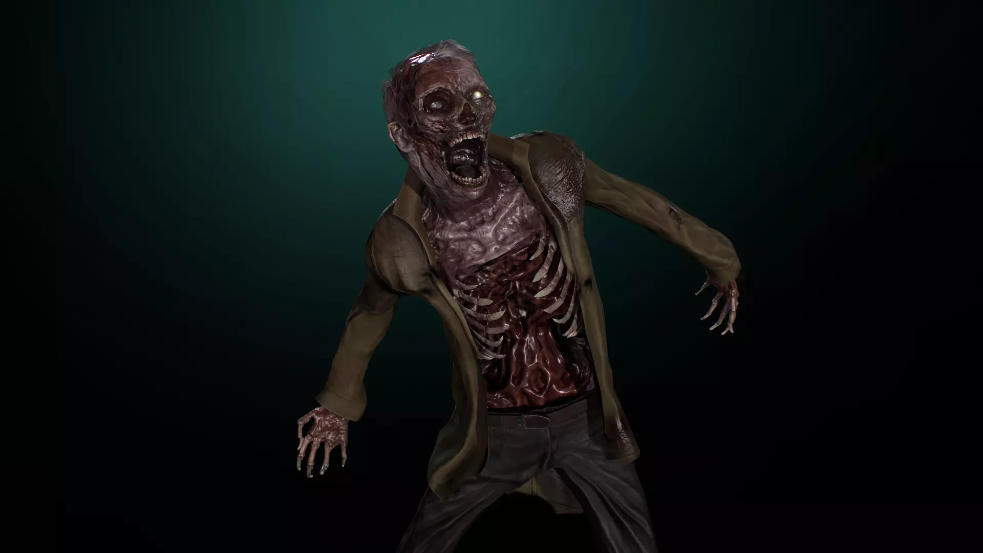 Zombie Low-poly 3D model_2