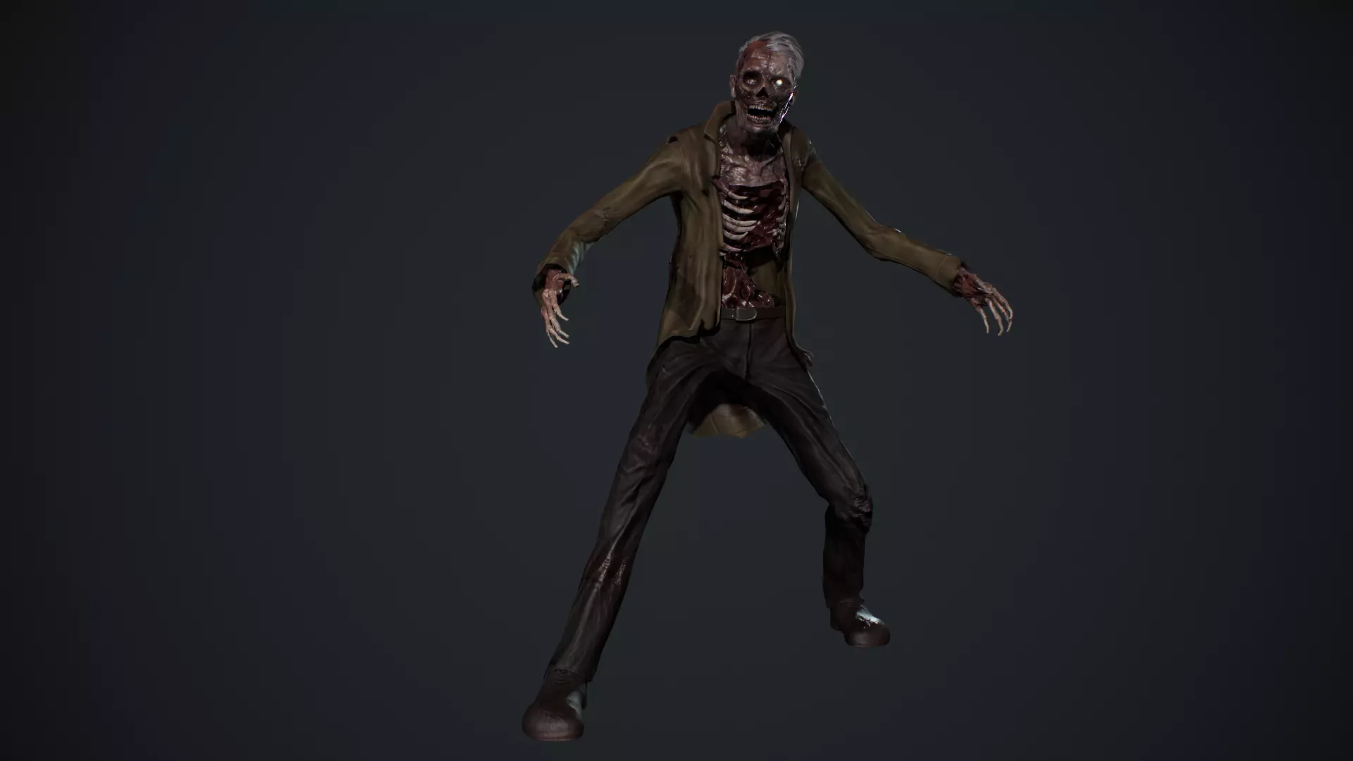 Zombie Low-poly 3D model_16