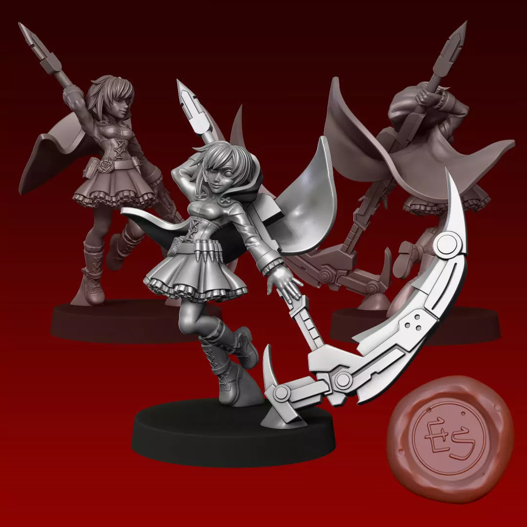 Ruby Rose - RWBY - 32mm Miniature 3D print model