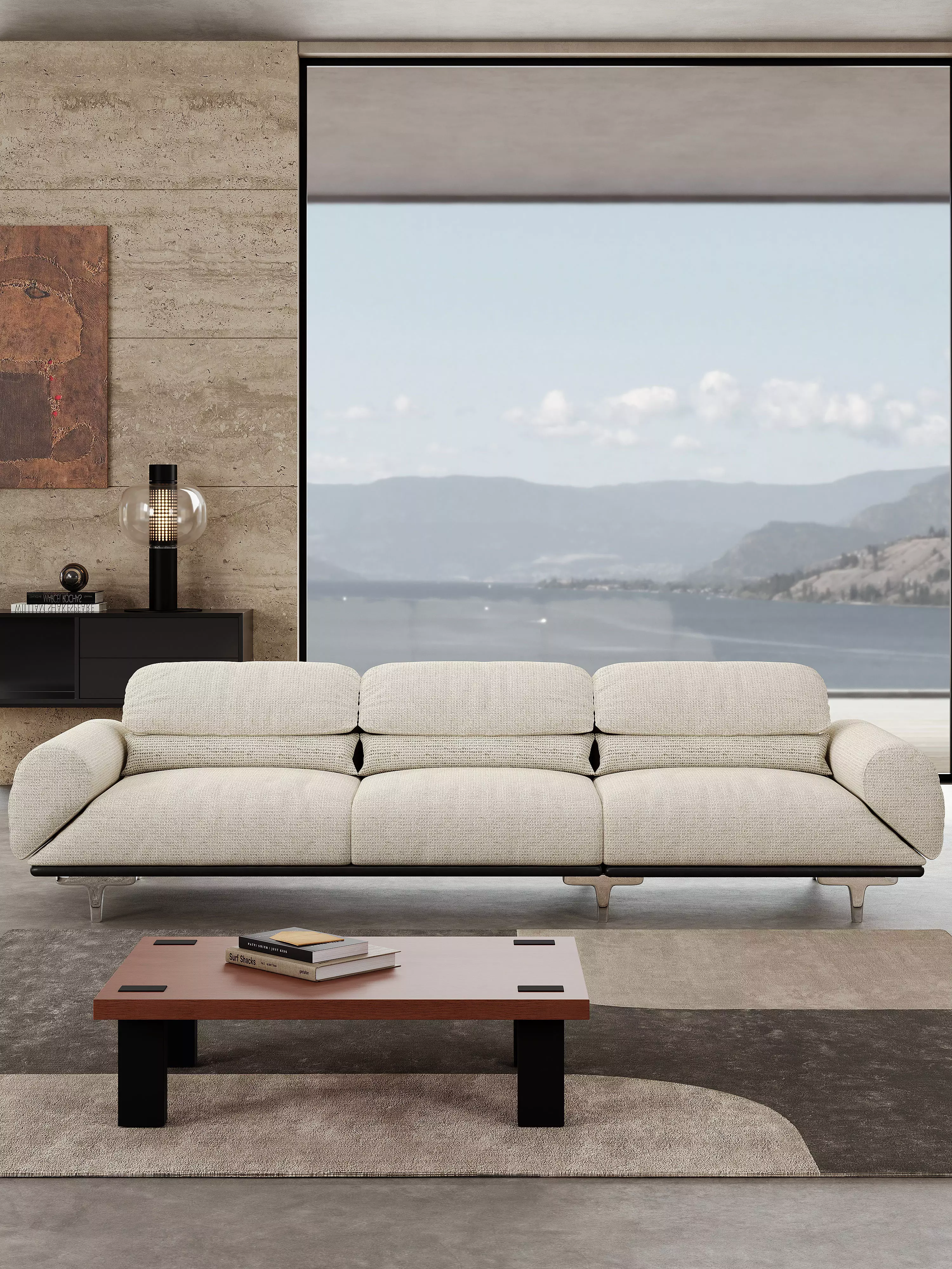 Mid Century interior scene 3D model_3