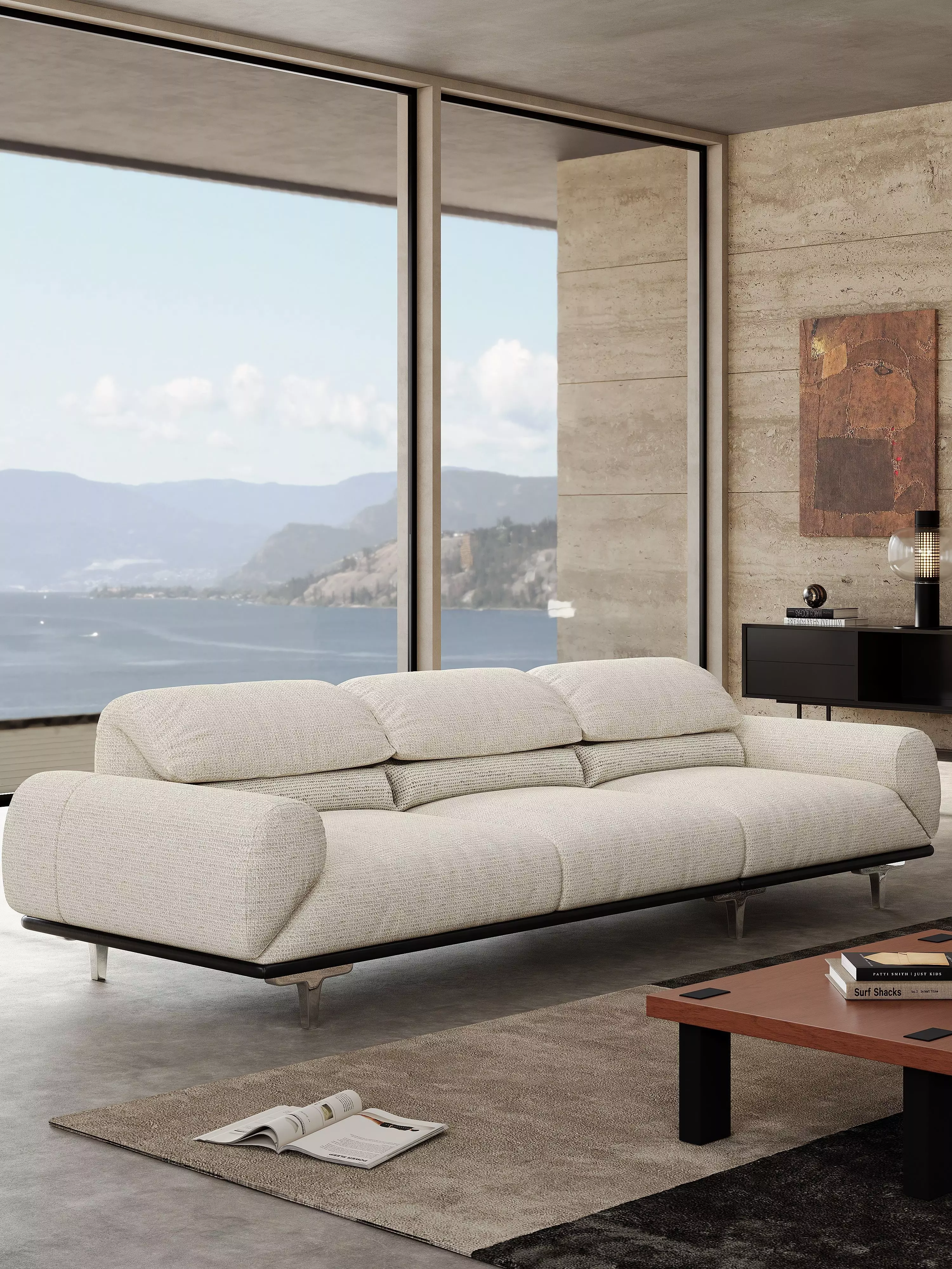 Mid Century interior scene 3D model_1