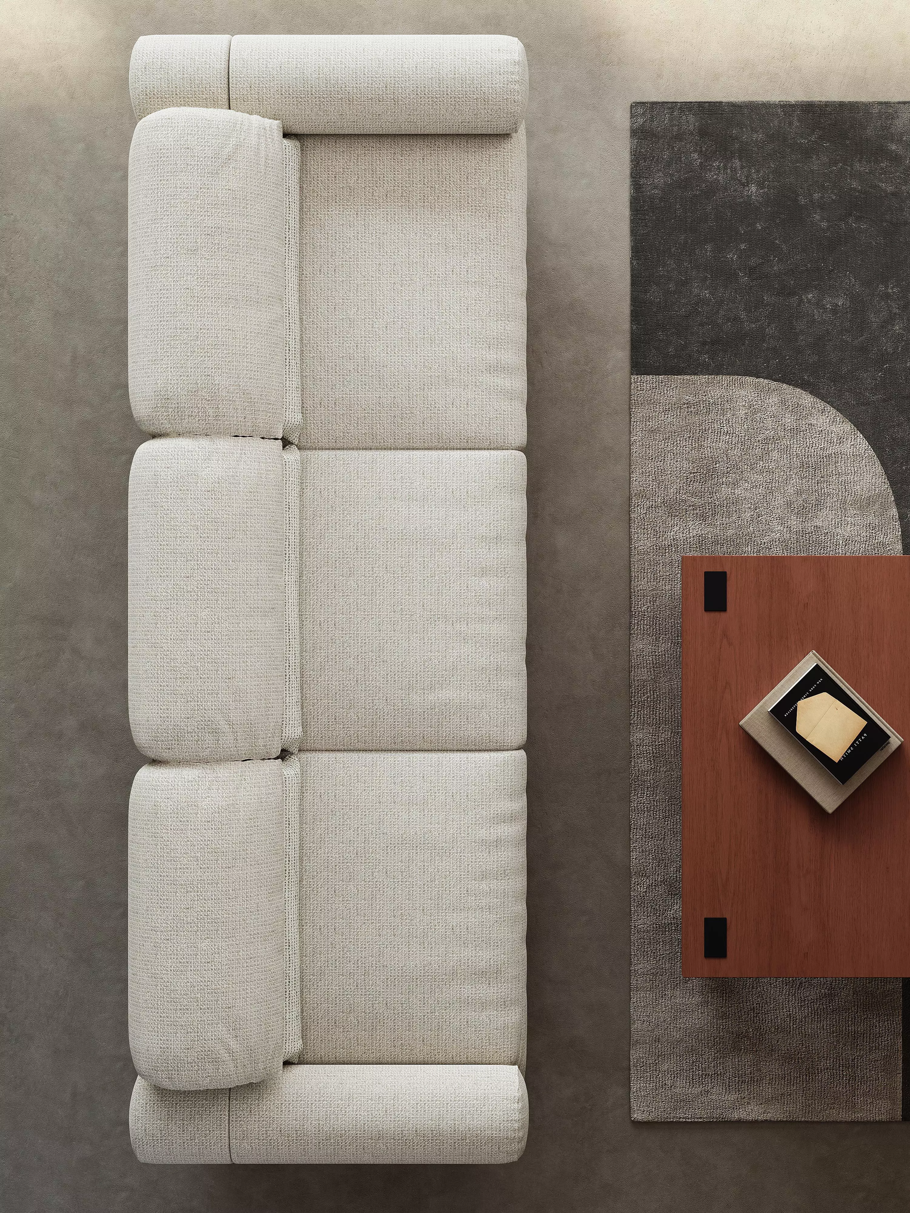 Mid Century interior scene 3D model_4