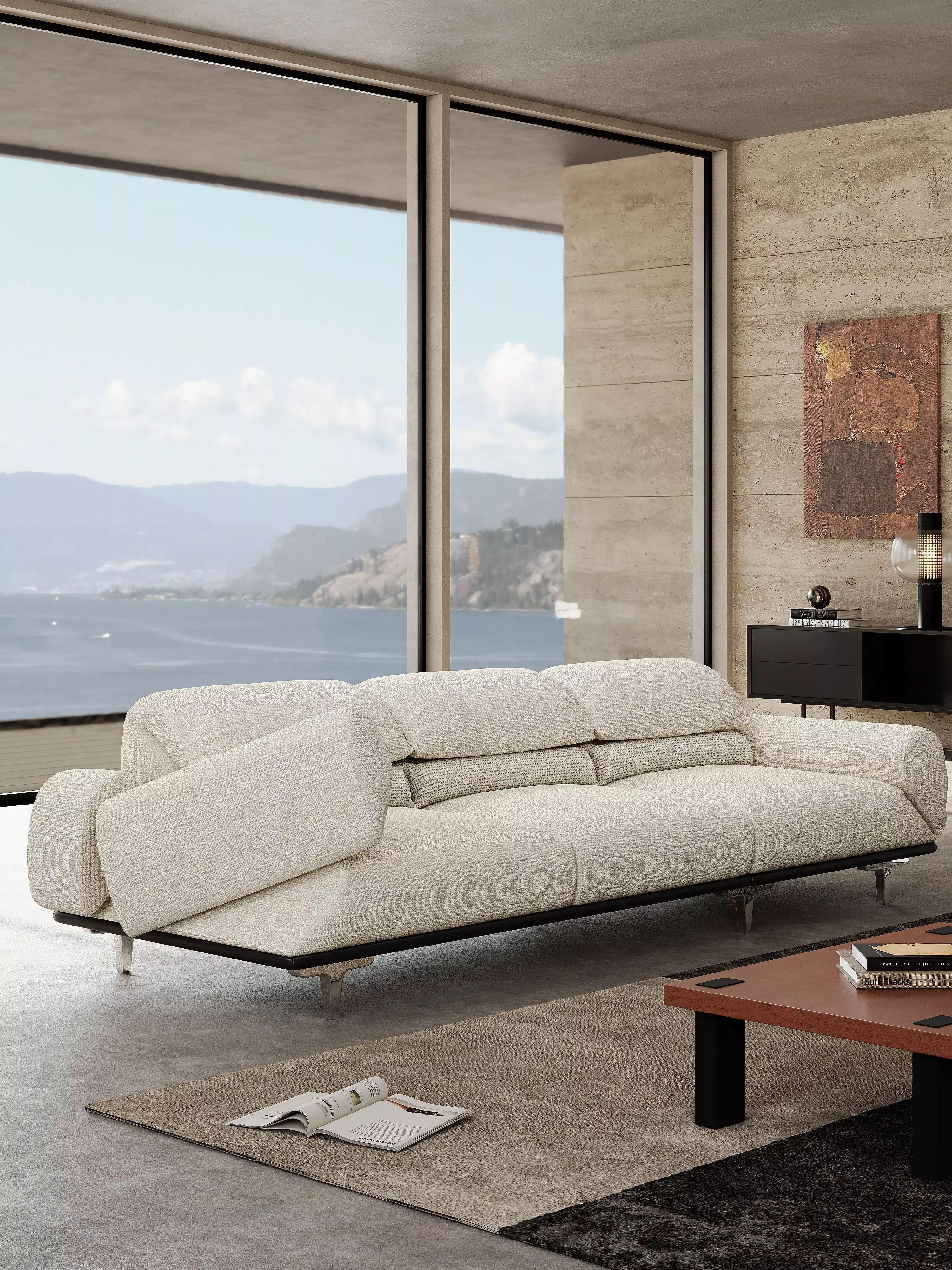 Mid Century interior scene 3D model_8