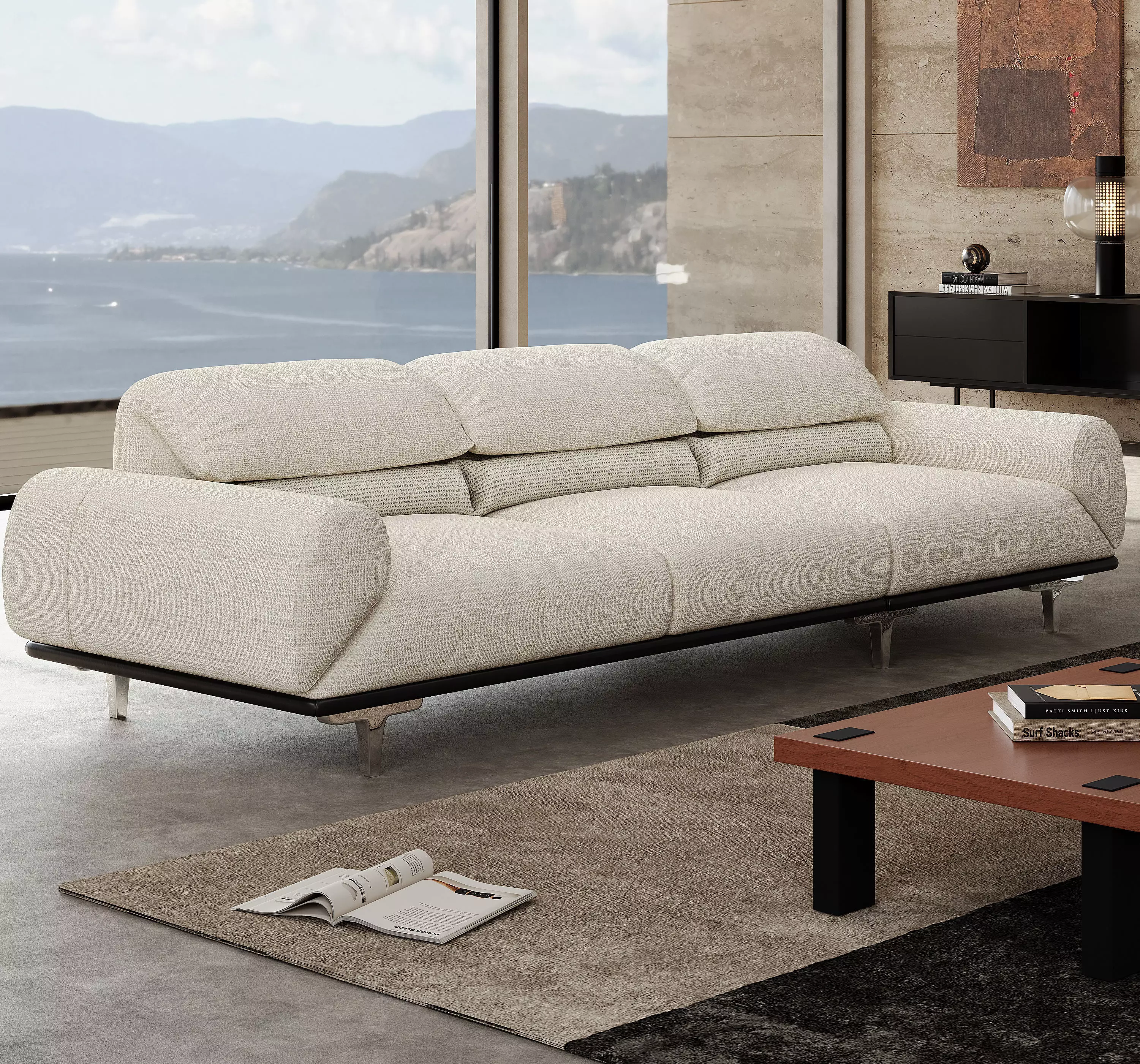 Mid Century interior scene 3D model_0